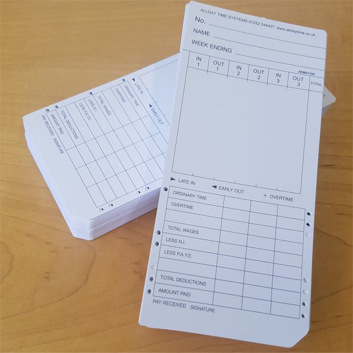 Max1100/2100 Time Recorder Clock Cards - Image 2